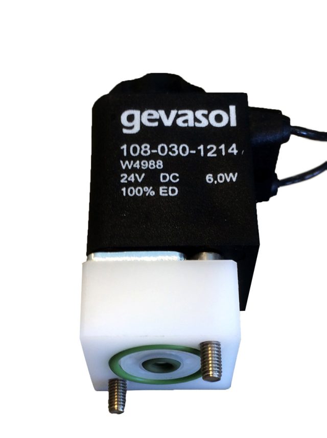 Direct acting proportional solenoid valve. Pressure up to 10 bar. Typical applications: dental, analytical, instrumentation and medical. Unit